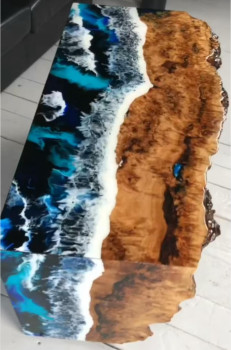 მუხის მაგიდა ხელნაკეთი